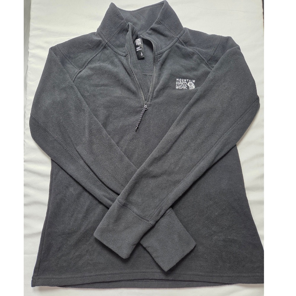 Mountain Hardwear Womens Microfleece Quarter Zip Pullover Gray OL0052 Large